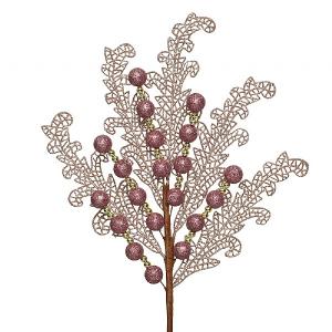 Decoris Pink Glitter Floral Spray