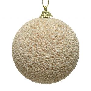 Decoris Pearl Bauble with Foam Glitter Beads 10cm