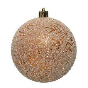 Decoris Amber Shatterproof Bauble with Snowflake 8cm