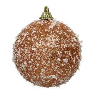 Decoris Amber Foam Bauble with Snow 8cm
