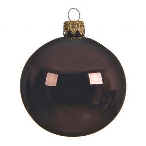 Decoris Brown Shiny Glass Bauble 8cm