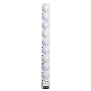 Decoris Assorted White Shatterproof Baubles 6cm (Tube of 10)