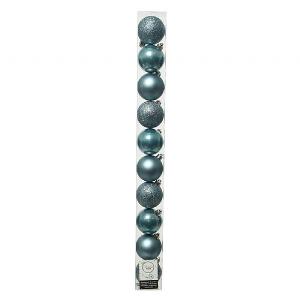 Decoris Assorted Blue Shatterproof Baubles 6cm (Tube of 10)