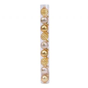 Decoris Assorted Pearl Mini Glass Baubles 3cm (Tube of 9)