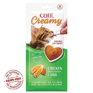 Catit Creamy Chicken & Lamb Lickable Cat Treats 4 x 10g