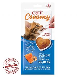 Catit Creamy Salmon & Prawns Lickable Cat Treats 4 x 10g