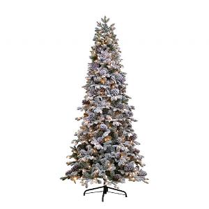 7ft Pre-lit Slim Snowy Yukon Pine Artificial Christmas Tree