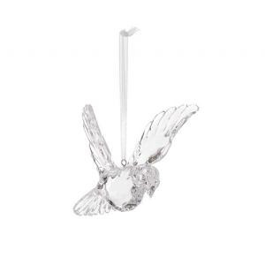 Clear Dove Tree Decoration 9.5cm