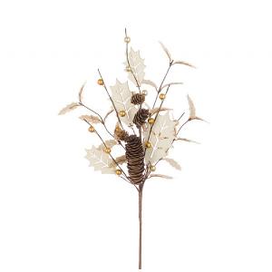 Cream Holly Spray 48cm