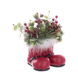 Santa Boots Frosted Foliage