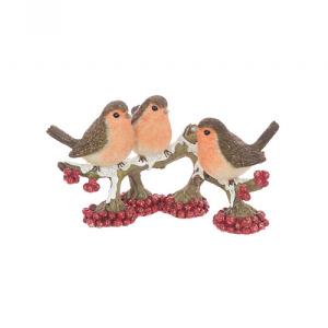 Resin Robins on Branch 8.5cm