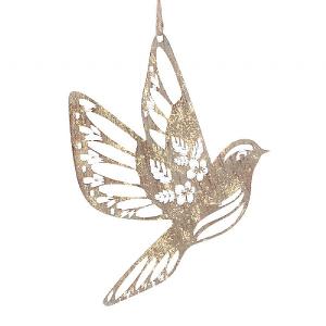 Gisela Graham Gold Metal Flying Bird Tree Decoration