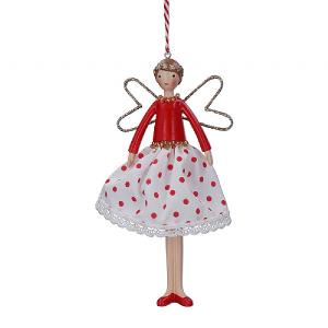 Gisela Graham Polka Dot Fairy Tree Decoration