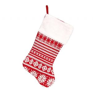 Gisela Graham Red & White Knitted Stocking