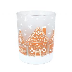 Gisela Graham Gingerbread House Large Glass Tealight Holder