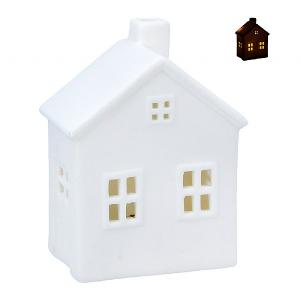 Gisela Graham White Ceramic LED House Decoration