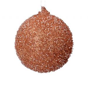 Gisela Graham Copper Sparkle Glass Bauble