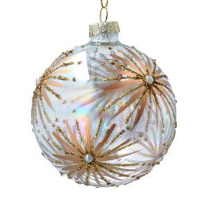 Gisela Graham Gold Starburst Glass Bauble