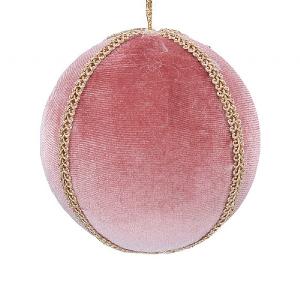 Gisela Graham Pink Velvet Braid Bauble
