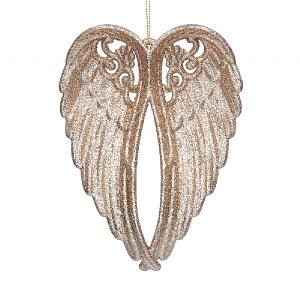 Gisela Graham Gold Glittery Wings Tree Decoration