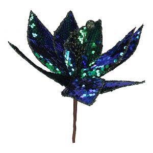 Gisela Graham Peacock Sequin Poinsetta Pick