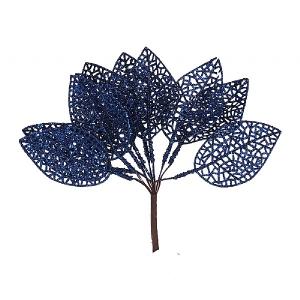Gisela Graham Blue Glittery Leaf Pick