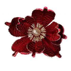 Gisela Graham Dark Red Magnolia Pick