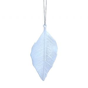 Gisela Graham White Glittery Acrylic Leaf Tree Decoration