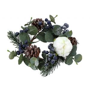 Gisela Graham Eucalyptus Blueberry Large Candle Ring