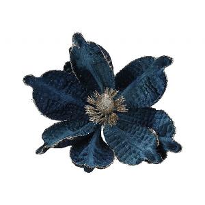 Gisela Graham Dark Blue & Gold Magnolia Pick