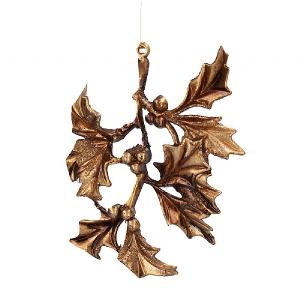 Gisela Graham Gold Holly Branch Tree Decoration