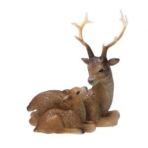 Gisela Graham Small Resin Stag with Fawn Ornament