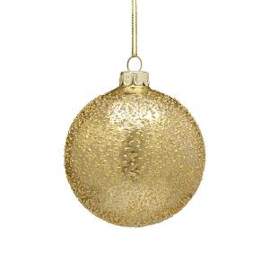 Festive 8cm Gold Crusted Glass Bauble