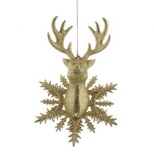 Festive Acrylic Deer Snowflake Gold