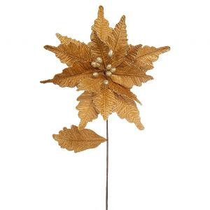 Festive 68cm Gold Velvet Poinsettia
