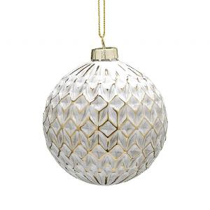 Festive 8cm Gold Geometric Glass Bauble