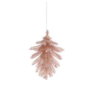 Festive 10cm Copper Glitter Cone Tree Decoration