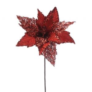Festive 40cm Red Velvet Poinsettia