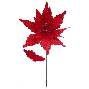 Festive 68cm Red Velvet Poinsettia