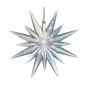 Festive 12cm Hanging Glitter Starburst Glass Bauble