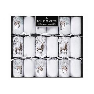 Harvey & Mason Deluxe Ice Deer 13.5" Crackers - Pack of 6
