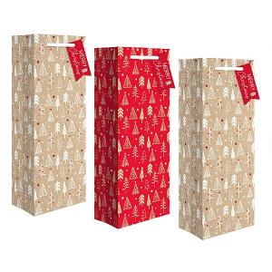 Set of 3 Eco Tree Design Bottle Bags