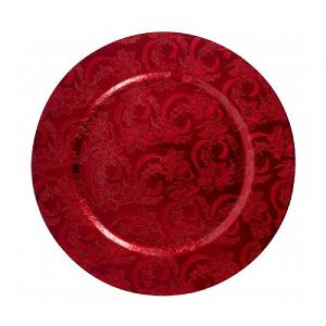 Embossed Red Charger Plate