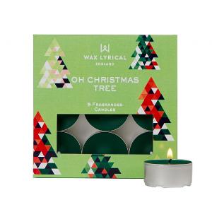 Wax Lyrical Made in England Oh Christmas Tree Tealights - Pack of 9