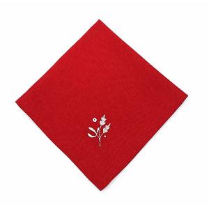 Peggy Wilkins Frosty Forest Set of 4 Red Napkins