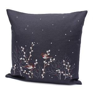 Peggy Wilkins Hedgerow Pewter Complete Cushion