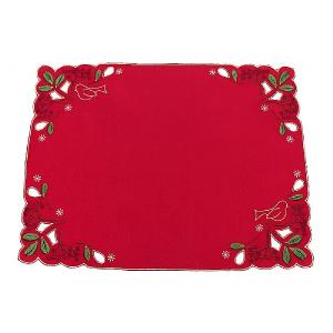 Peggy Wilkins Mistletoe & Robin Red Placemat