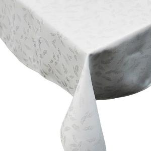 Peggy Wilkins Silver Holly White Tablecloth 135cm x 225cm