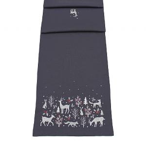 Peggy Wilkins Woodland Way Pewter Table Runner 35cm x 190cm