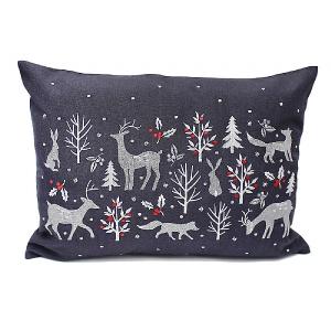 Peggy Wilkins Woodland Way Pewter Complete Cushion